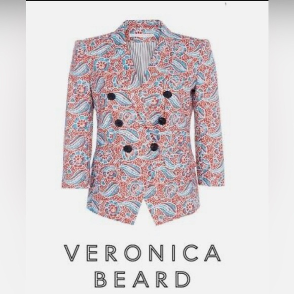 VERONICA BEARD Dickey Honolulu Hibiscus Floral Linen Blazer Jacket Pant set - Picture 3 of 14